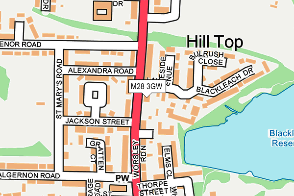 M28 3GW map - OS OpenMap – Local (Ordnance Survey) M28 3GW map - OS OpenMap – Local (Ordnance Survey)