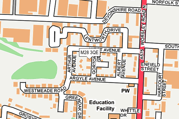 M28 3QE map - OS OpenMap – Local (Ordnance Survey) M28 3QE map - OS OpenMap – Local (Ordnance Survey)