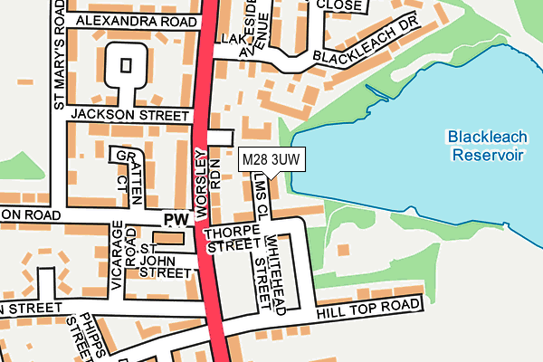 M28 3UW map - OS OpenMap – Local (Ordnance Survey) M28 3UW map - OS OpenMap – Local (Ordnance Survey)