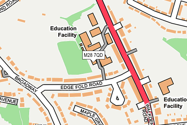 M28 7QD map - OS OpenMap – Local (Ordnance Survey) M28 7QD map - OS OpenMap – Local (Ordnance Survey)