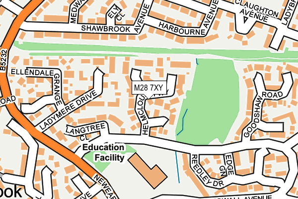 M28 7XY map - OS OpenMap – Local (Ordnance Survey)
