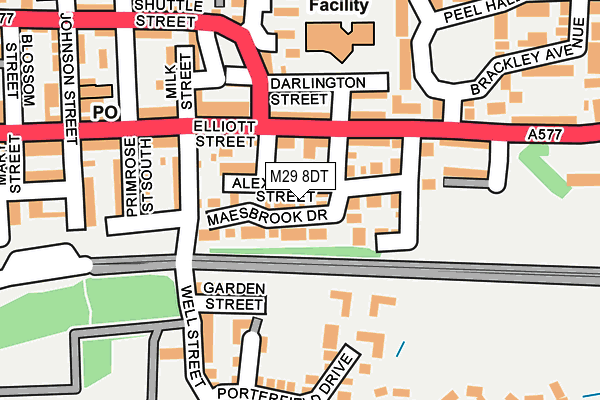 M29 8DT map - OS OpenMap – Local (Ordnance Survey) M29 8DT map - OS OpenMap – Local (Ordnance Survey)