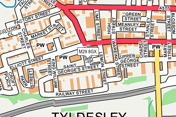 M29 8GX map - OS OpenMap – Local (Ordnance Survey) M29 8GX map - OS OpenMap – Local (Ordnance Survey)