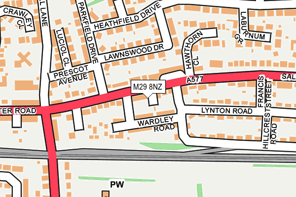 M29 8NZ map - OS OpenMap – Local (Ordnance Survey) M29 8NZ map - OS OpenMap – Local (Ordnance Survey)