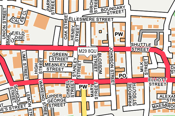 M29 8QU map - OS OpenMap – Local (Ordnance Survey) M29 8QU map - OS OpenMap – Local (Ordnance Survey)