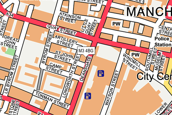 M3 4BG map - OS OpenMap – Local (Ordnance Survey)