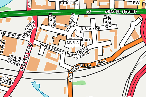 M3 5JA map - OS OpenMap – Local (Ordnance Survey) M3 5JA map - OS OpenMap – Local (Ordnance Survey)