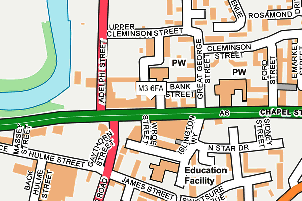 M3 6FA map - OS OpenMap – Local (Ordnance Survey) M3 6FA map - OS OpenMap – Local (Ordnance Survey)