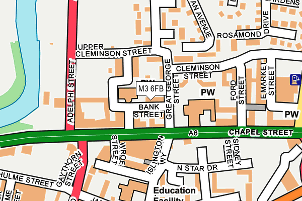 M3 6FB map - OS OpenMap – Local (Ordnance Survey) M3 6FB map - OS OpenMap – Local (Ordnance Survey)