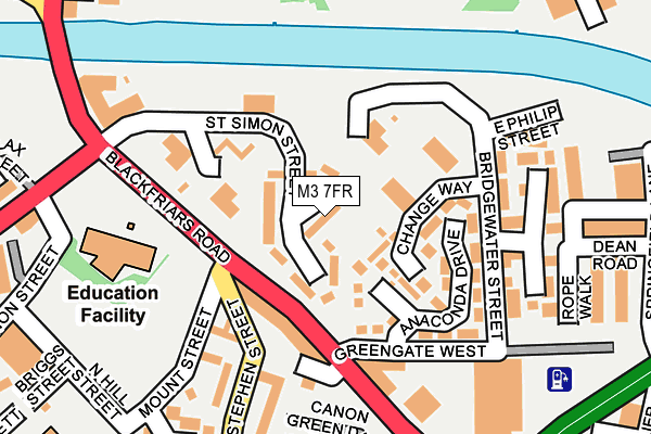 M3 7FR map - OS OpenMap – Local (Ordnance Survey) M3 7FR map - OS OpenMap – Local (Ordnance Survey)