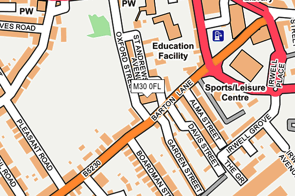 M30 0FL map - OS OpenMap – Local (Ordnance Survey) M30 0FL map - OS OpenMap – Local (Ordnance Survey)