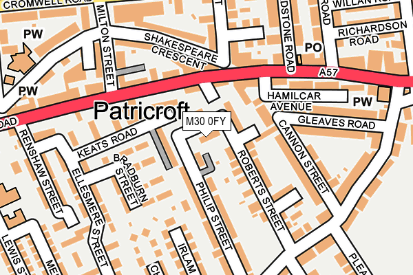 M30 0FY map - OS OpenMap – Local (Ordnance Survey) M30 0FY map - OS OpenMap – Local (Ordnance Survey)
