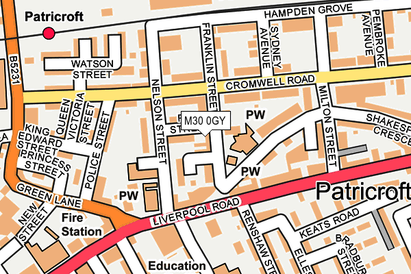M30 0GY map - OS OpenMap – Local (Ordnance Survey)