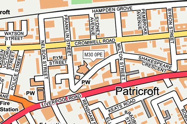 M30 0PE map - OS OpenMap – Local (Ordnance Survey) M30 0PE map - OS OpenMap – Local (Ordnance Survey)