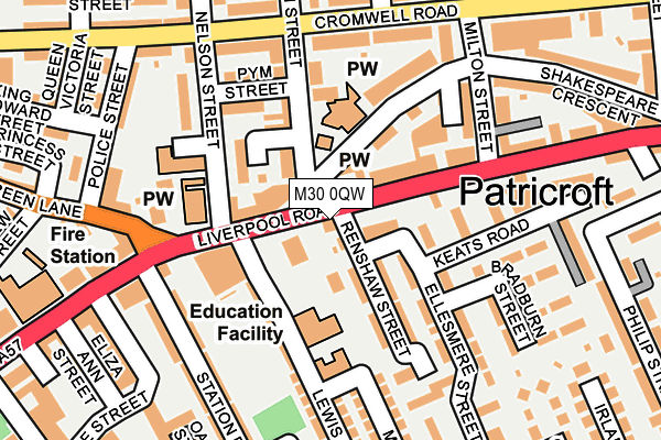M30 0QW map - OS OpenMap – Local (Ordnance Survey) M30 0QW map - OS OpenMap – Local (Ordnance Survey)