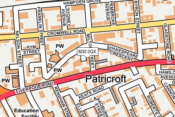 M30 0QX map - OS OpenMap – Local (Ordnance Survey) M30 0QX map - OS OpenMap – Local (Ordnance Survey)