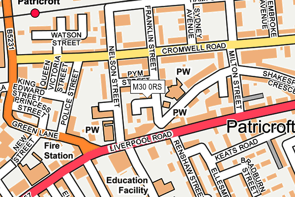 M30 0RS map - OS OpenMap – Local (Ordnance Survey) M30 0RS map - OS OpenMap – Local (Ordnance Survey)