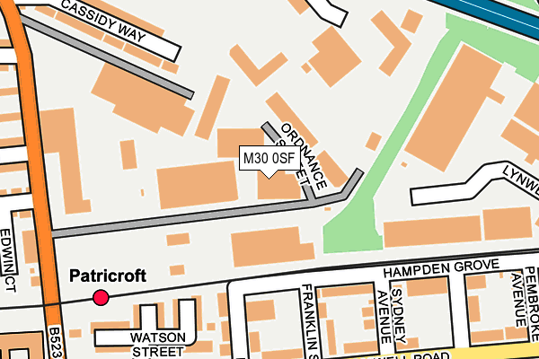 M30 0SF map - OS OpenMap – Local (Ordnance Survey) M30 0SF map - OS OpenMap – Local (Ordnance Survey)