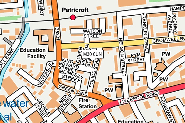 M30 0UN map - OS OpenMap – Local (Ordnance Survey) M30 0UN map - OS OpenMap – Local (Ordnance Survey)