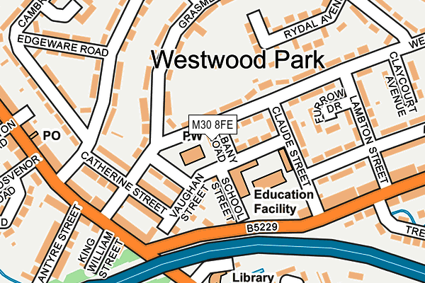 M30 8FE map - OS OpenMap – Local (Ordnance Survey) M30 8FE map - OS OpenMap – Local (Ordnance Survey)