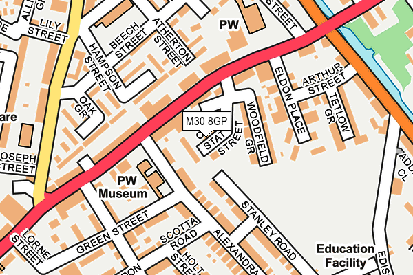 M30 8GP map - OS OpenMap – Local (Ordnance Survey) M30 8GP map - OS OpenMap – Local (Ordnance Survey)