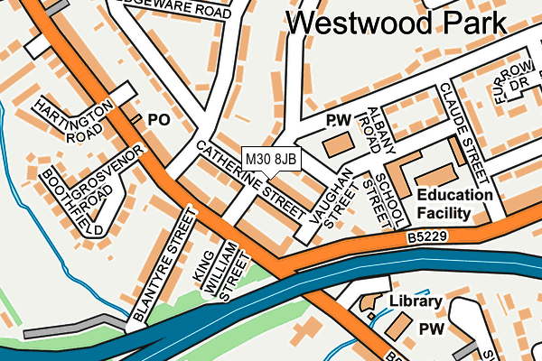 M30 8JB map - OS OpenMap – Local (Ordnance Survey) M30 8JB map - OS OpenMap – Local (Ordnance Survey)