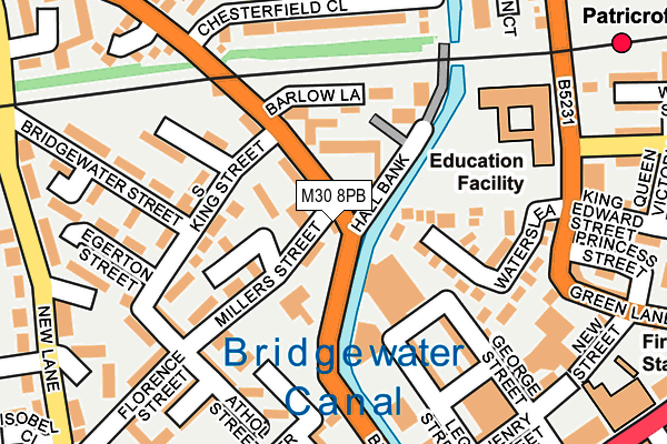 M30 8PB map - OS OpenMap – Local (Ordnance Survey) M30 8PB map - OS OpenMap – Local (Ordnance Survey)
