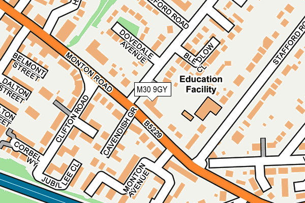 M30 9GY map - OS OpenMap – Local (Ordnance Survey) M30 9GY map - OS OpenMap – Local (Ordnance Survey)