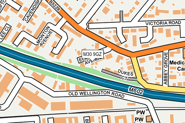 M30 9GZ map - OS OpenMap – Local (Ordnance Survey)