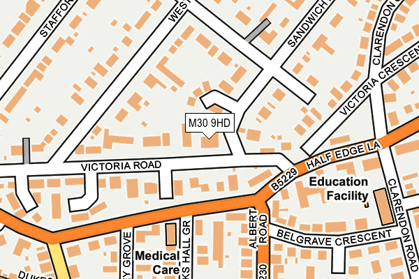 M30 9HD map - OS OpenMap – Local (Ordnance Survey)