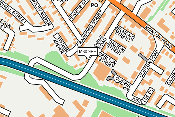 M30 9PE map - OS OpenMap – Local (Ordnance Survey) M30 9PE map - OS OpenMap – Local (Ordnance Survey)