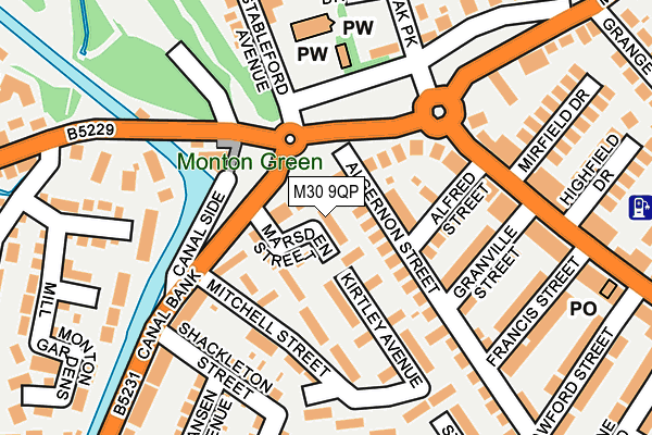 M30 9QP map - OS OpenMap – Local (Ordnance Survey) M30 9QP map - OS OpenMap – Local (Ordnance Survey)