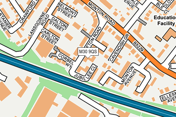 M30 9QS map - OS OpenMap – Local (Ordnance Survey) M30 9QS map - OS OpenMap – Local (Ordnance Survey)