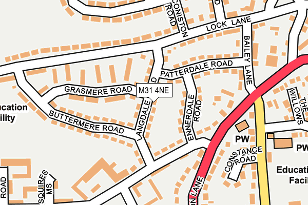 M31 4NE map - OS OpenMap – Local (Ordnance Survey)