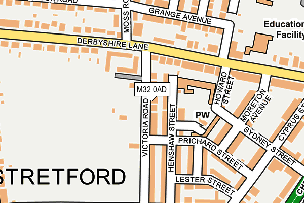 M32 0AD map - OS OpenMap – Local (Ordnance Survey)