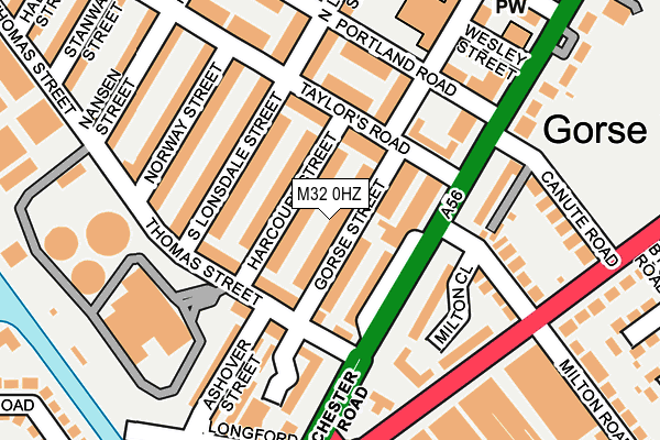 M32 0HZ map - OS OpenMap – Local (Ordnance Survey)