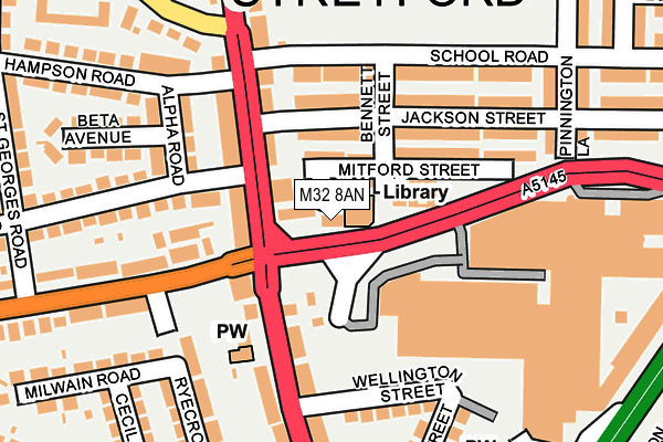 M32 8AN map - OS OpenMap – Local (Ordnance Survey) M32 8AN map - OS OpenMap – Local (Ordnance Survey)