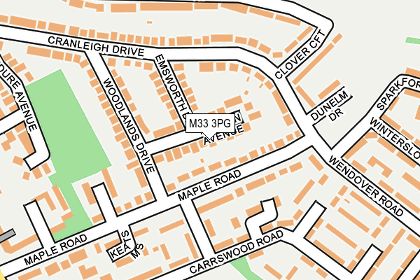 M33 3PG map - OS OpenMap – Local (Ordnance Survey)