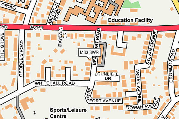 M33 3WR map - OS OpenMap – Local (Ordnance Survey)