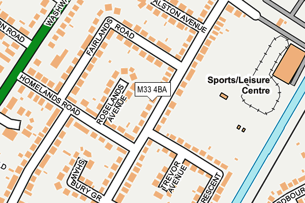 M33 4BA map - OS OpenMap – Local (Ordnance Survey) M33 4BA map - OS OpenMap – Local (Ordnance Survey)