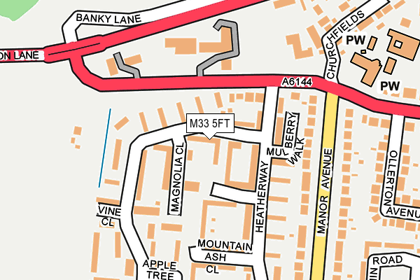 M33 5FT map - OS OpenMap – Local (Ordnance Survey)