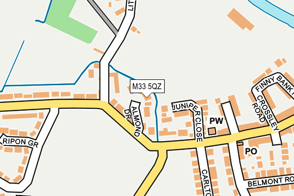 M33 5QZ map - OS OpenMap – Local (Ordnance Survey) M33 5QZ map - OS OpenMap – Local (Ordnance Survey)