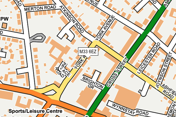 M33 6EZ map - OS OpenMap – Local (Ordnance Survey)