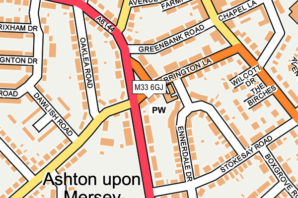 M33 6GJ map - OS OpenMap – Local (Ordnance Survey)