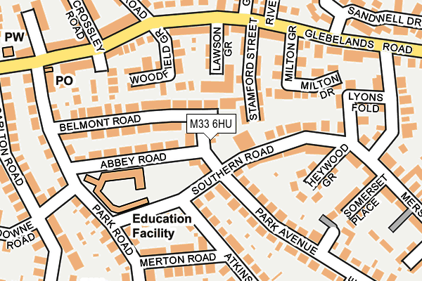 M33 6HU map - OS OpenMap – Local (Ordnance Survey) M33 6HU map - OS OpenMap – Local (Ordnance Survey)