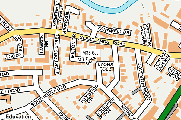 M33 6JJ map - OS OpenMap – Local (Ordnance Survey) M33 6JJ map - OS OpenMap – Local (Ordnance Survey)