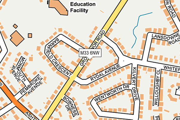 M33 6NW map - OS OpenMap – Local (Ordnance Survey) M33 6NW map - OS OpenMap – Local (Ordnance Survey)