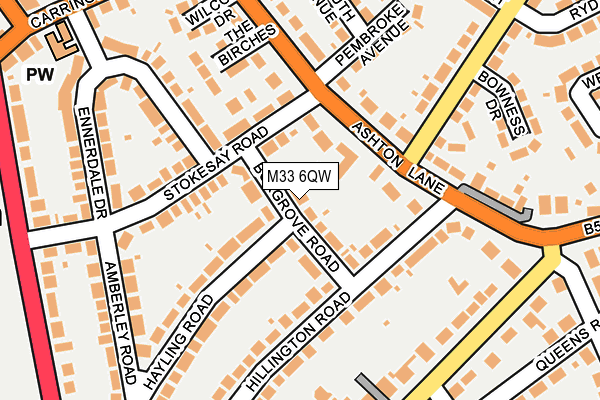 M33 6QW map - OS OpenMap – Local (Ordnance Survey) M33 6QW map - OS OpenMap – Local (Ordnance Survey)