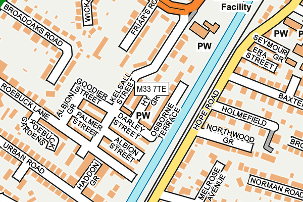 M33 7TE map - OS OpenMap – Local (Ordnance Survey)