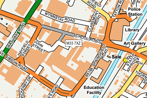 M33 7XZ map - OS OpenMap – Local (Ordnance Survey)